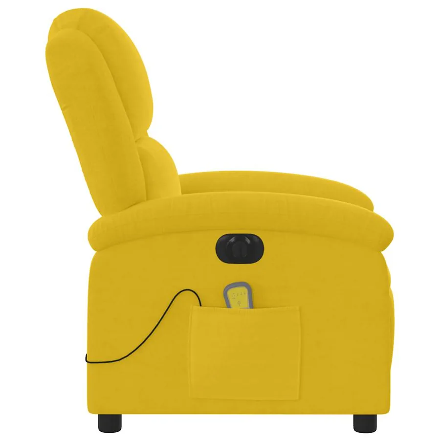 Fauteuil inclinable de massage électrique jaune velours - 10