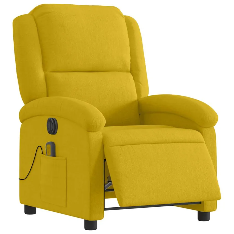 Fauteuil inclinable de massage électrique jaune velours - 3