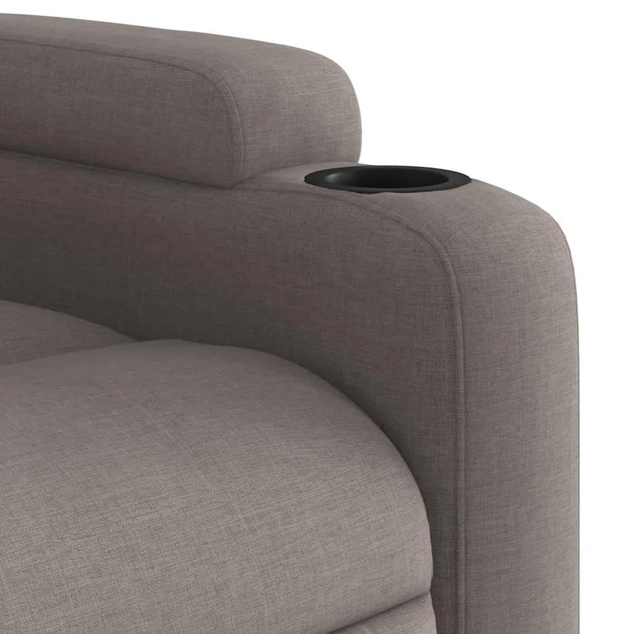 Fauteuil de massage inclinable électrique Taupe Tissu - 11
