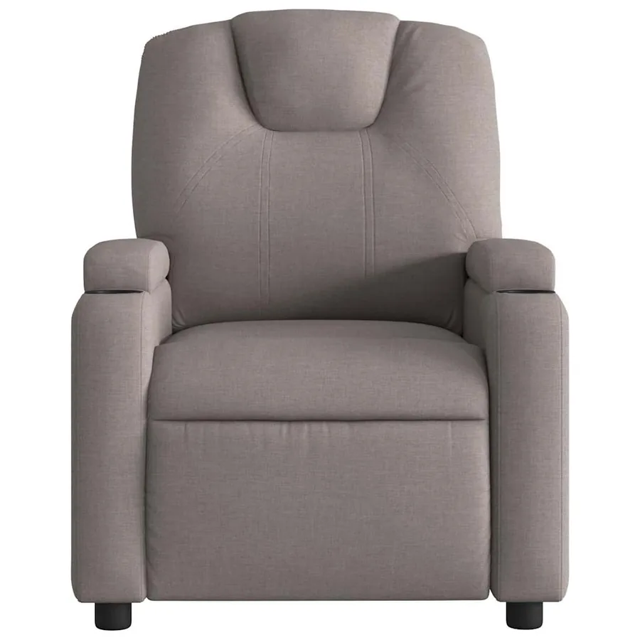 Fauteuil de massage inclinable électrique Taupe Tissu - 9