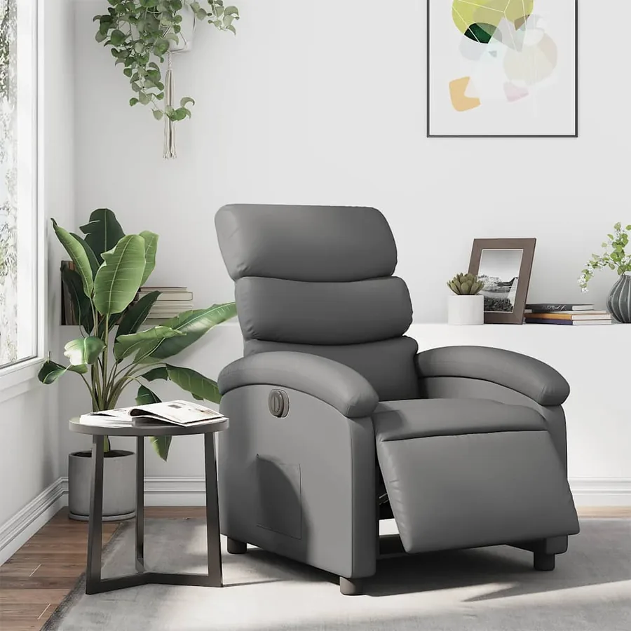 Fauteuil inclinable électrique Gris Similicuir - 15