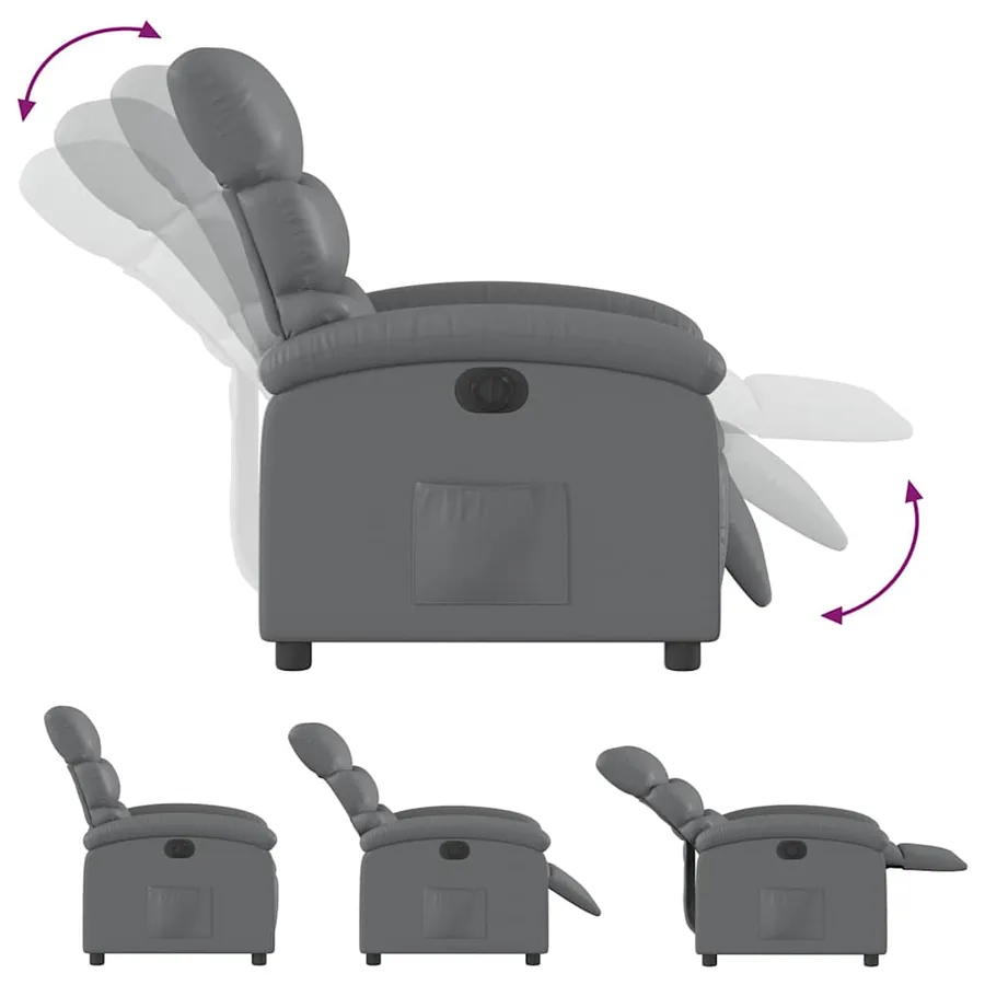 Fauteuil inclinable électrique Gris Similicuir - 7