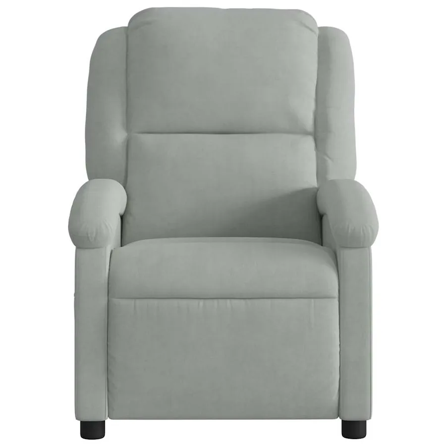 Fauteuil inclinable électrique de massage gris clair velours - 9