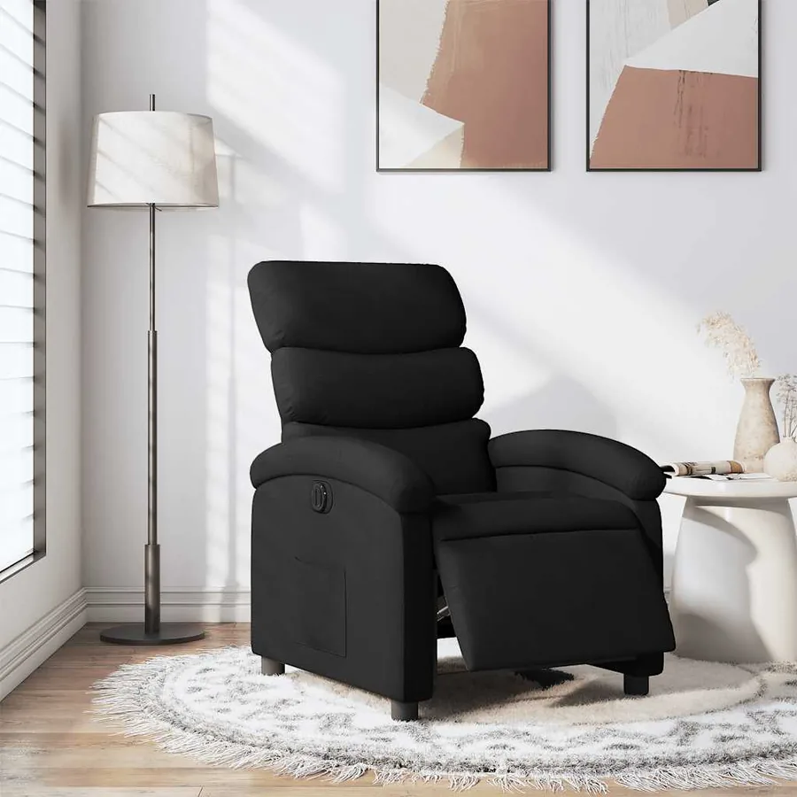 Fauteuil inclinable électrique Noir Tissu - 16