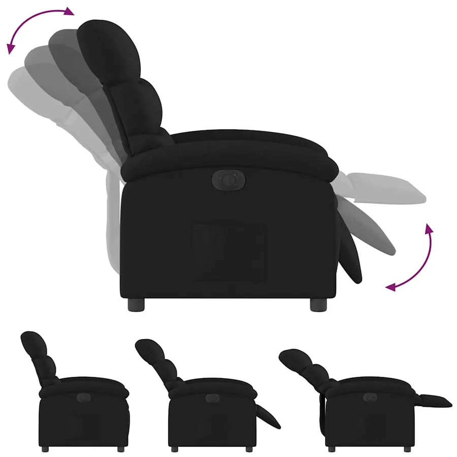 Fauteuil inclinable électrique Noir Tissu - 7