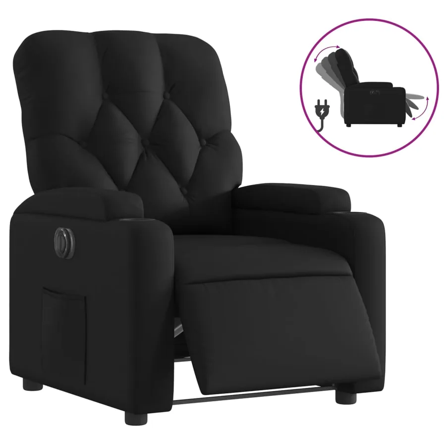 Fauteuil inclinable électrique Noir Similicuir - 2