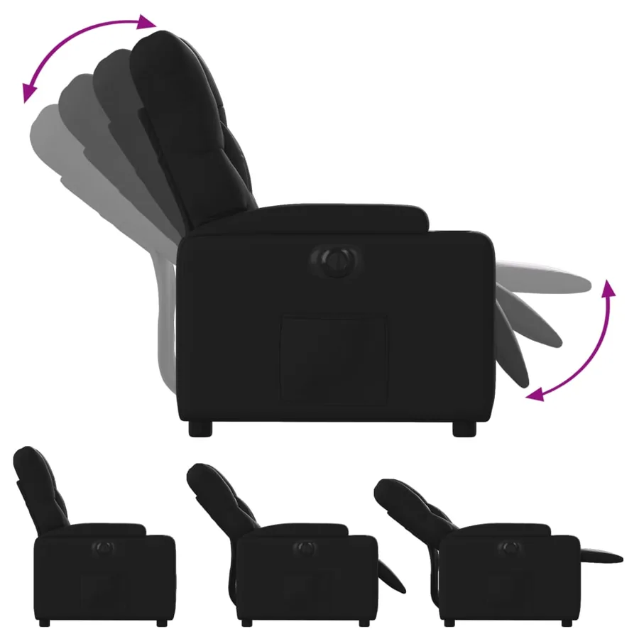 Fauteuil inclinable électrique Noir Similicuir - 7