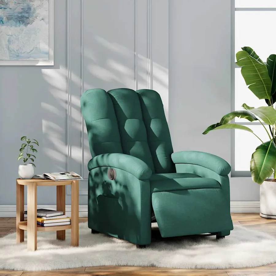 Fauteuil inclinable électrique Vert foncé Tissu - 15