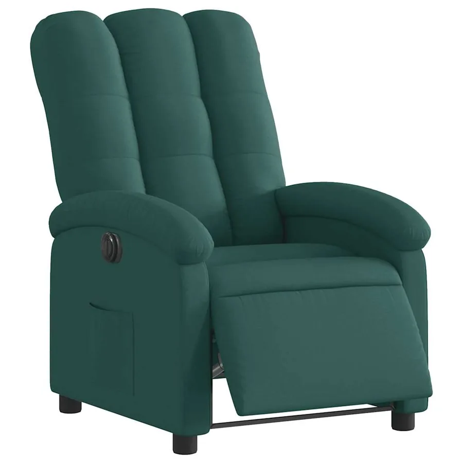 Fauteuil inclinable électrique Vert foncé Tissu - 3