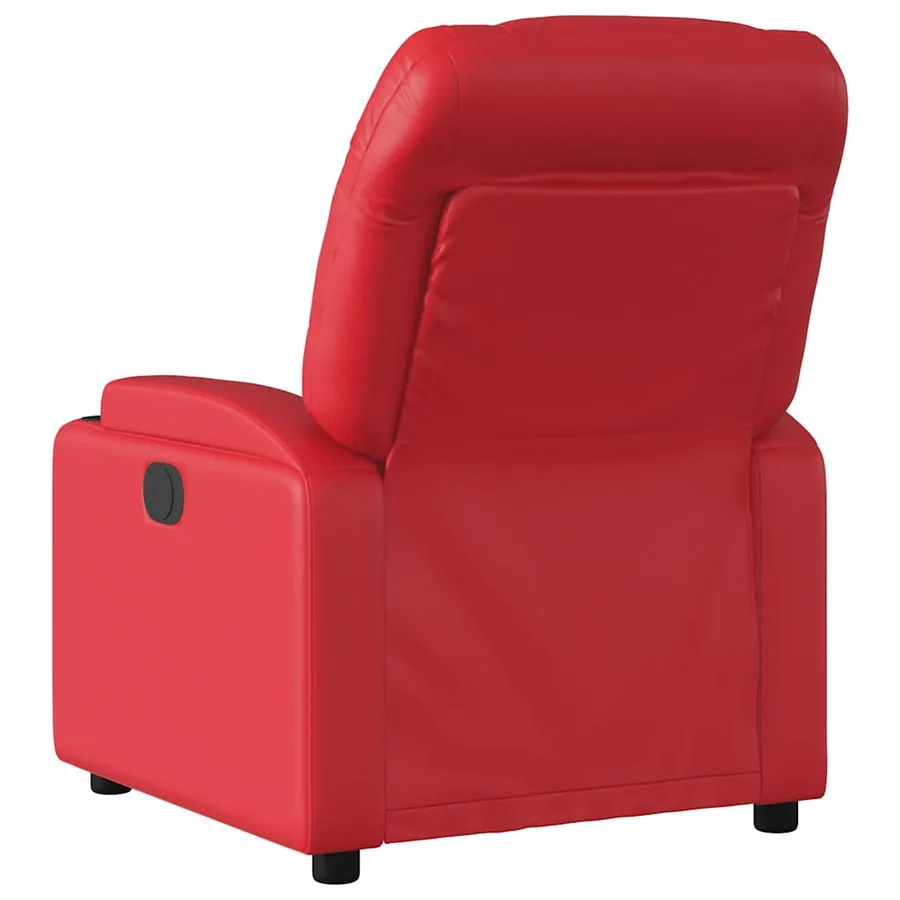 Fauteuil de massage inclinable électrique rouge similicuir - 4