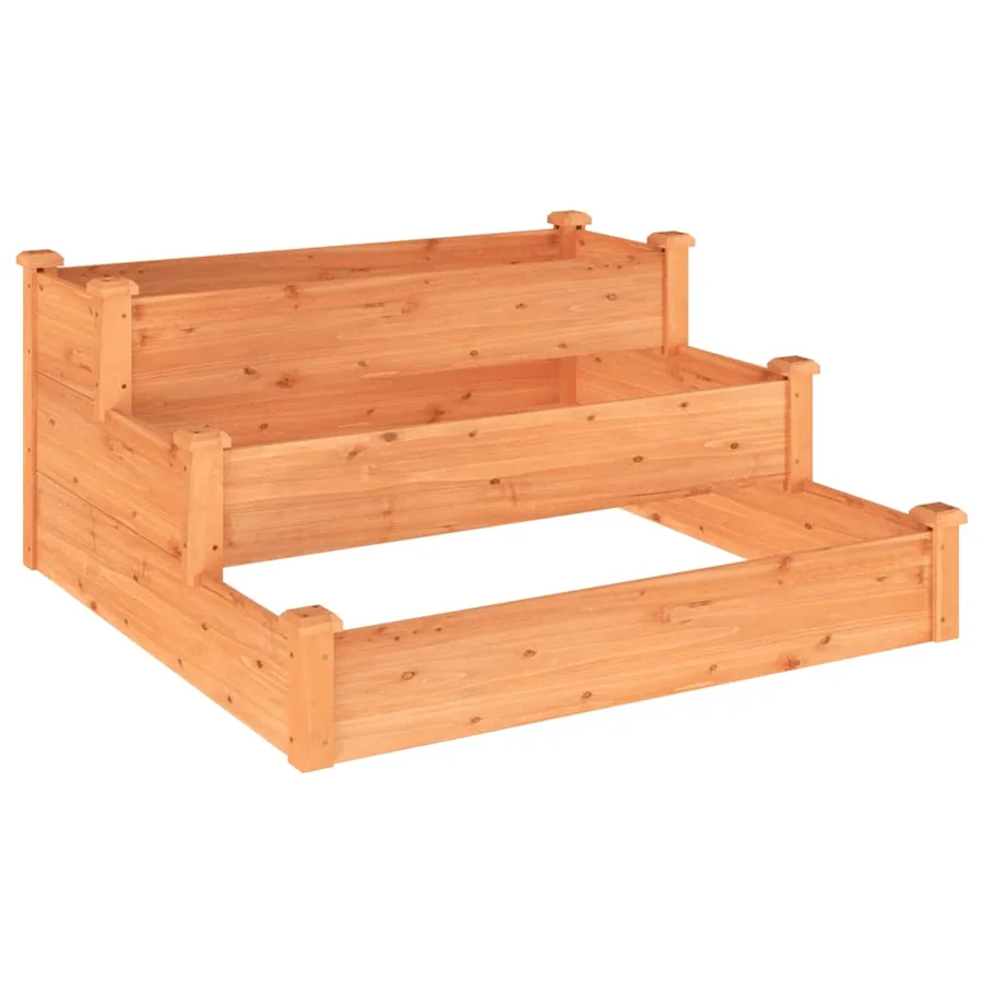 Lit surélevé de jardin marron 120x120x56cm bois massif de sapin - 2