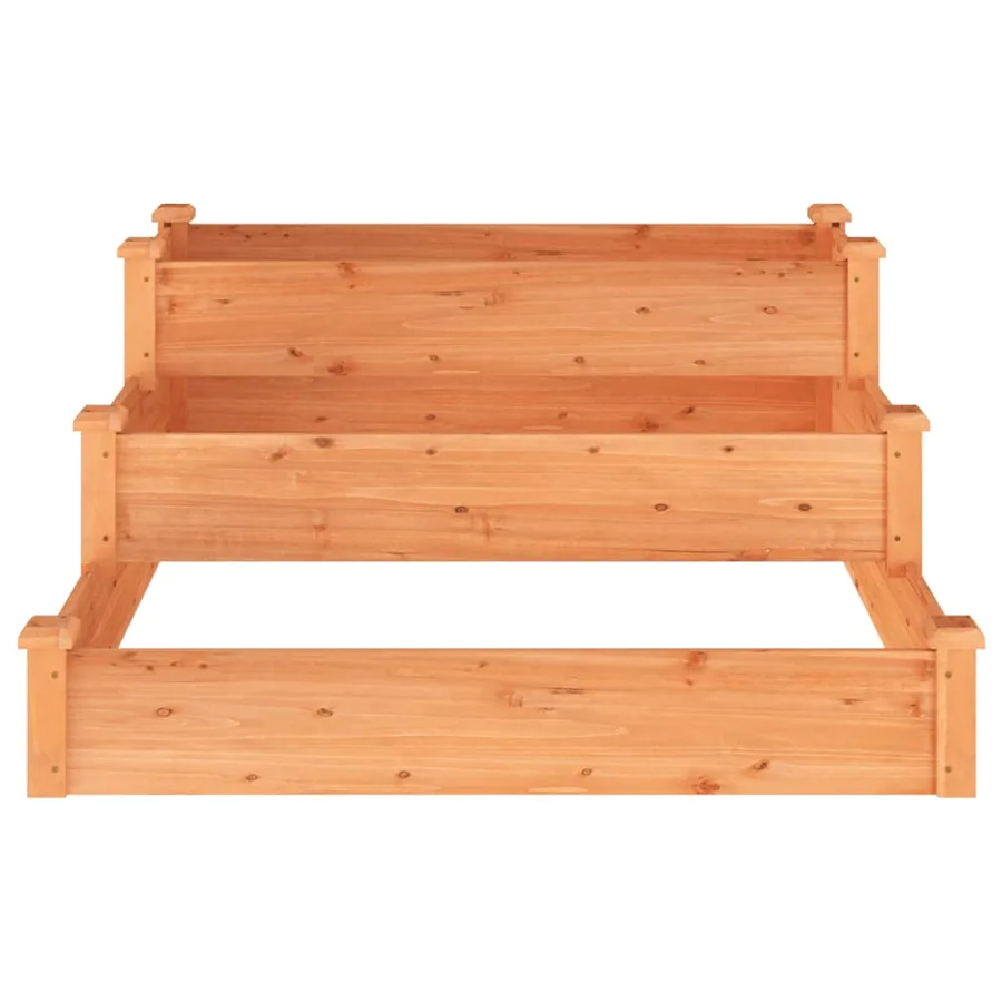 Lit surélevé de jardin marron 120x120x56cm bois massif de sapin - 4
