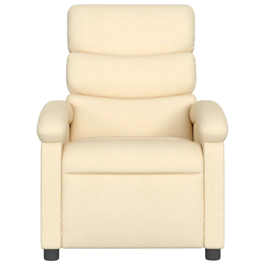 Fauteuil inclinable de massage électrique crème tissu - 9