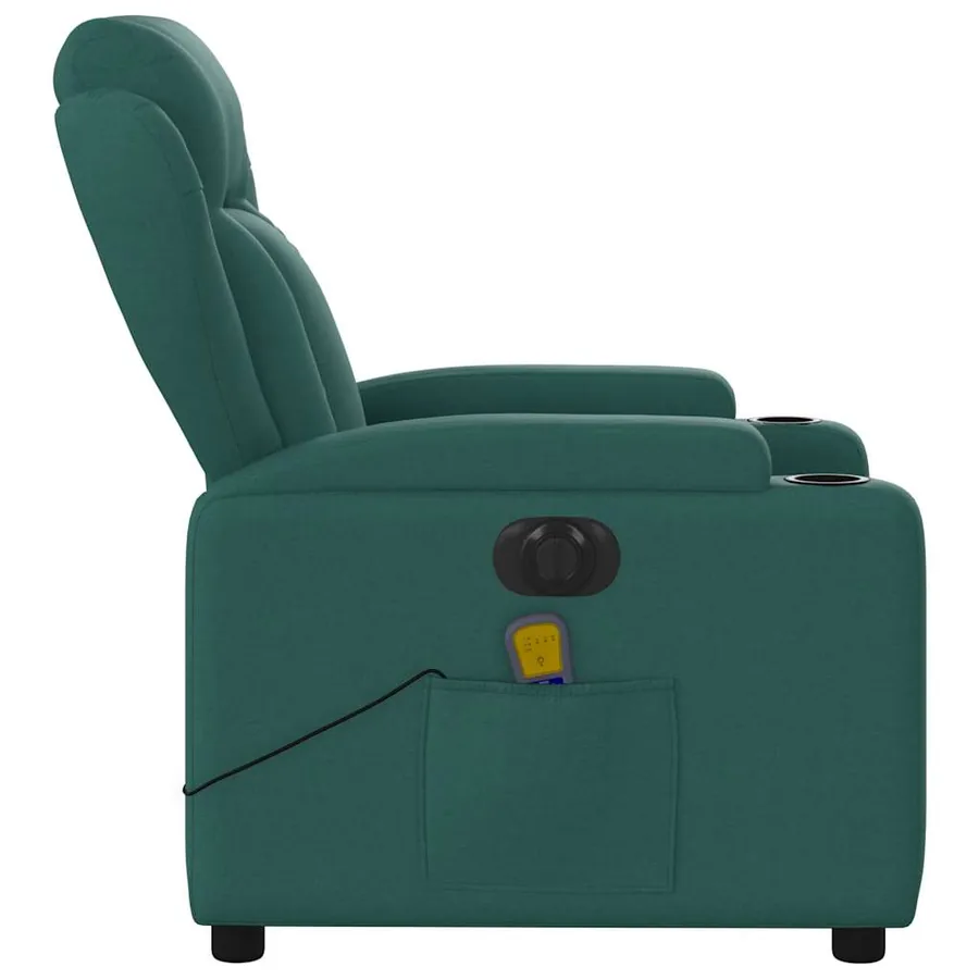 Fauteuil de massage inclinable électrique Vert foncé Tissu - 10