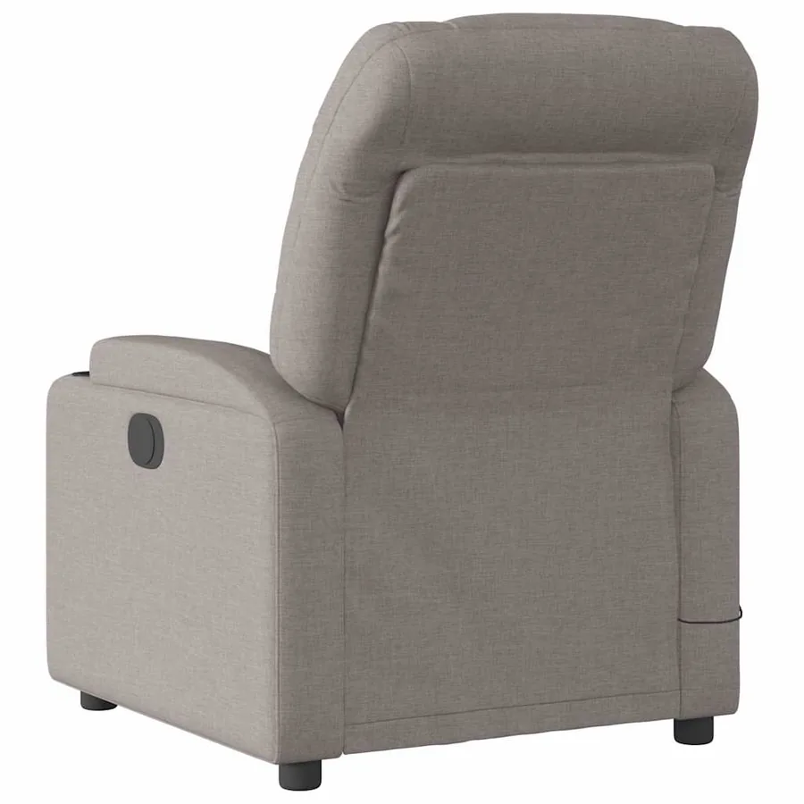 Fauteuil de massage inclinable électrique Taupe Tissu - 5
