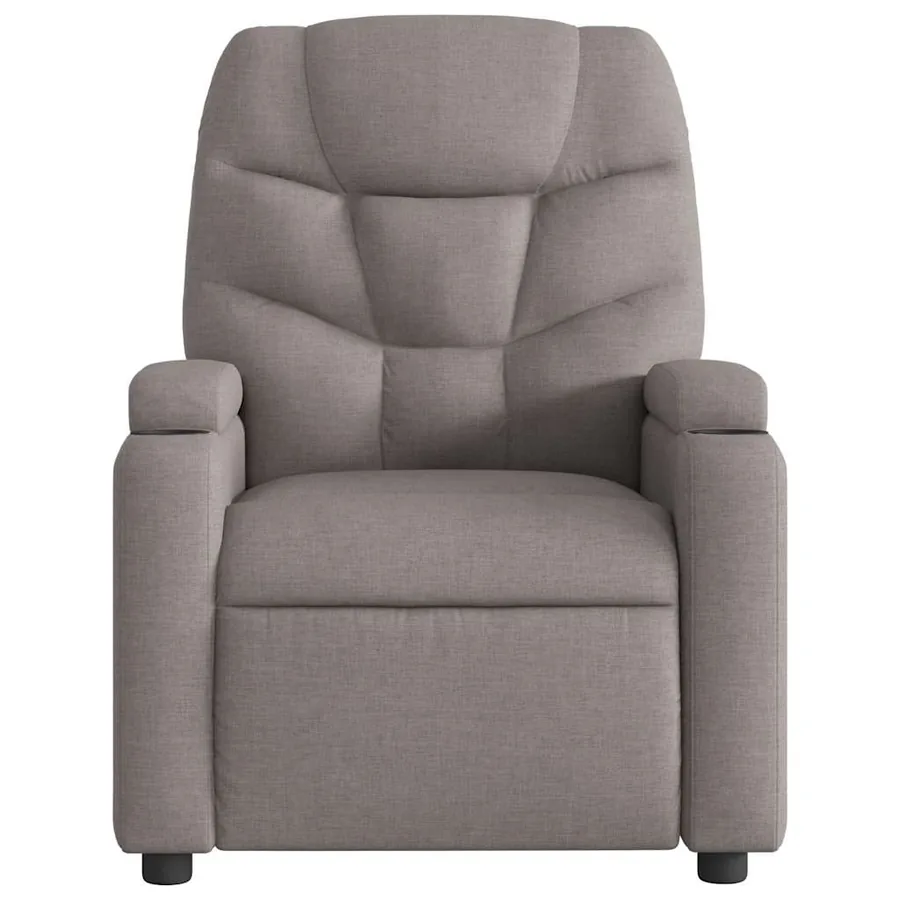 Fauteuil de massage inclinable électrique Taupe Tissu - 9