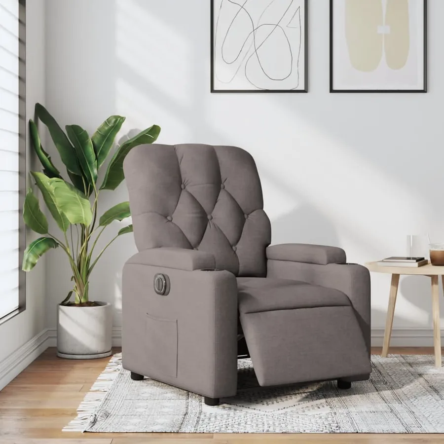Fauteuil inclinable électrique Taupe Tissu - 16