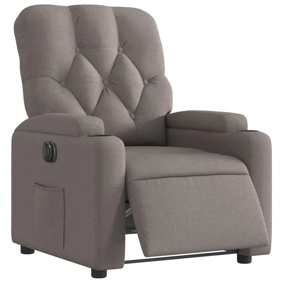 Fauteuil inclinable électrique Taupe Tissu - 3