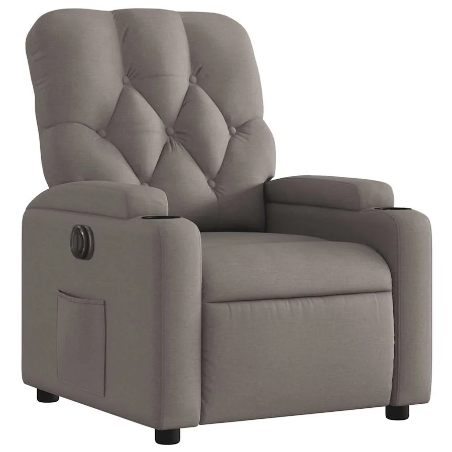 Fauteuil inclinable électrique Taupe Tissu - 4