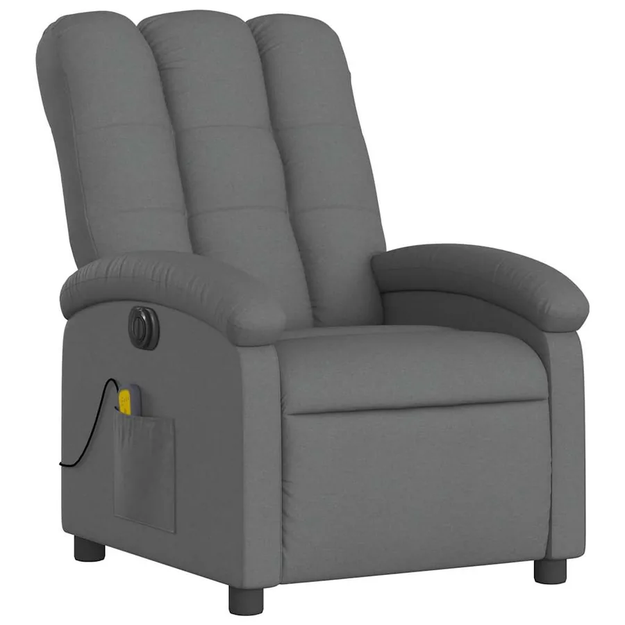 Fauteuil inclinable de massage électrique gris foncé tissu - 4