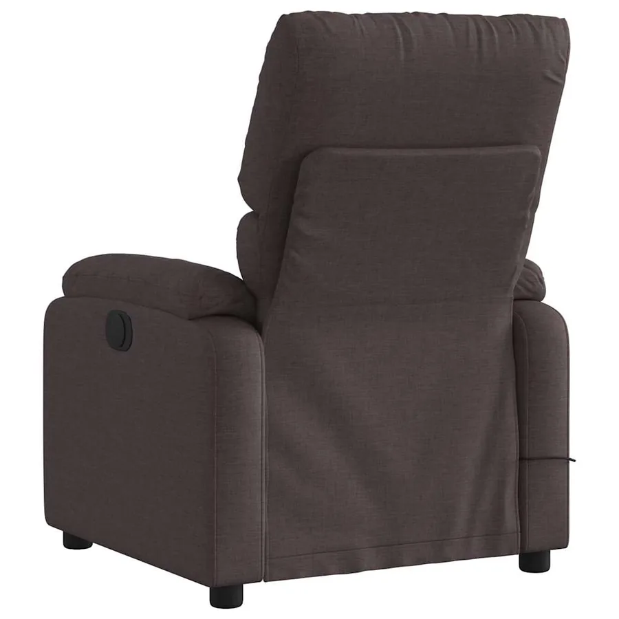 Fauteuil de massage inclinable électrique Marron foncé Tissu - 5