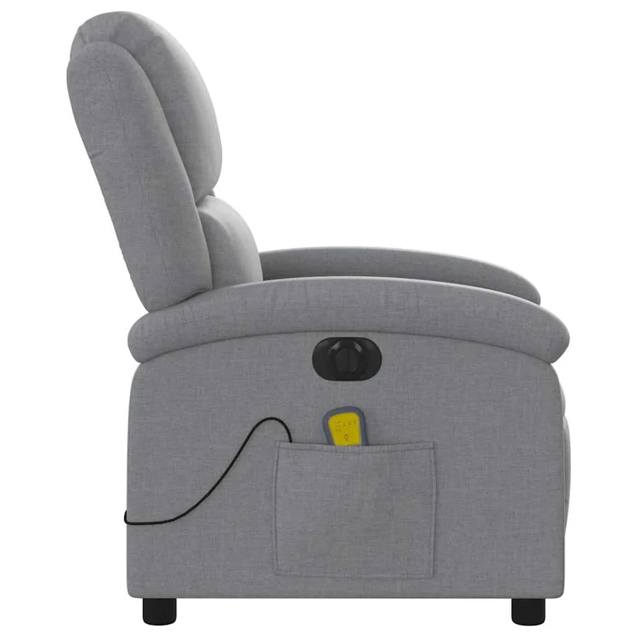 Fauteuil de massage inclinable électrique gris clair tissu - 10