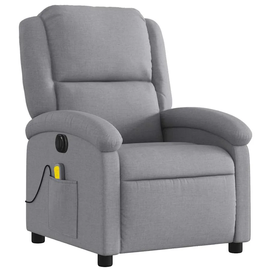 Fauteuil de massage inclinable électrique gris clair tissu - 4