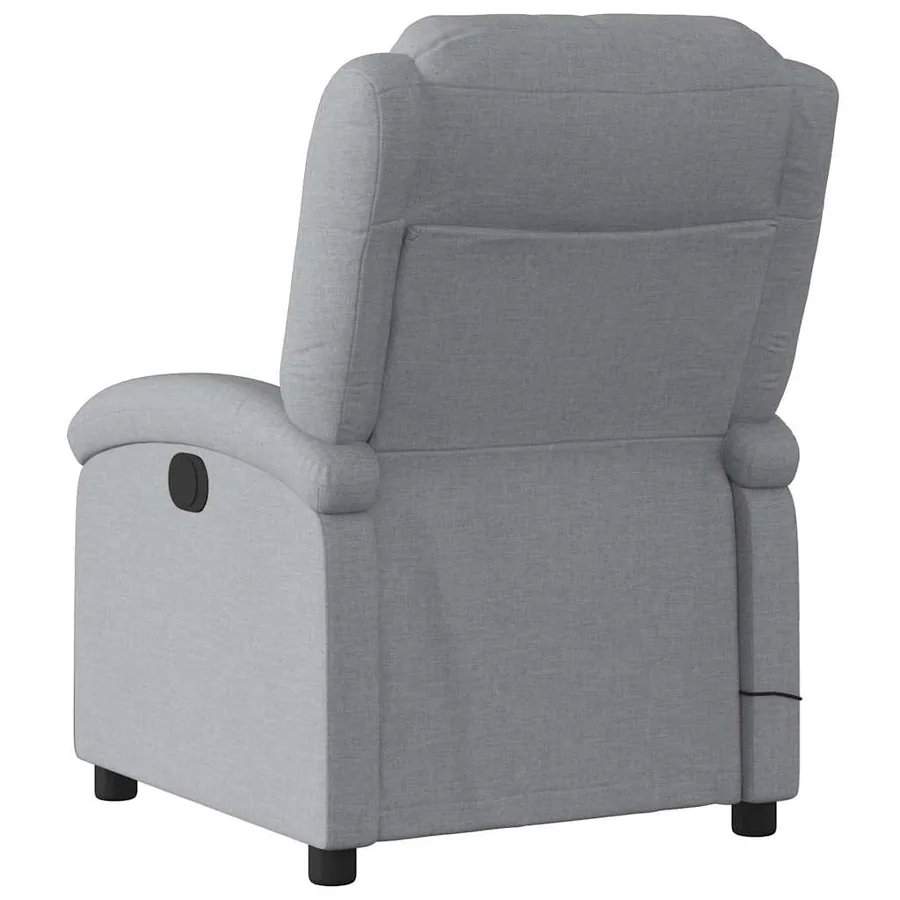 Fauteuil de massage inclinable électrique gris clair tissu - 5