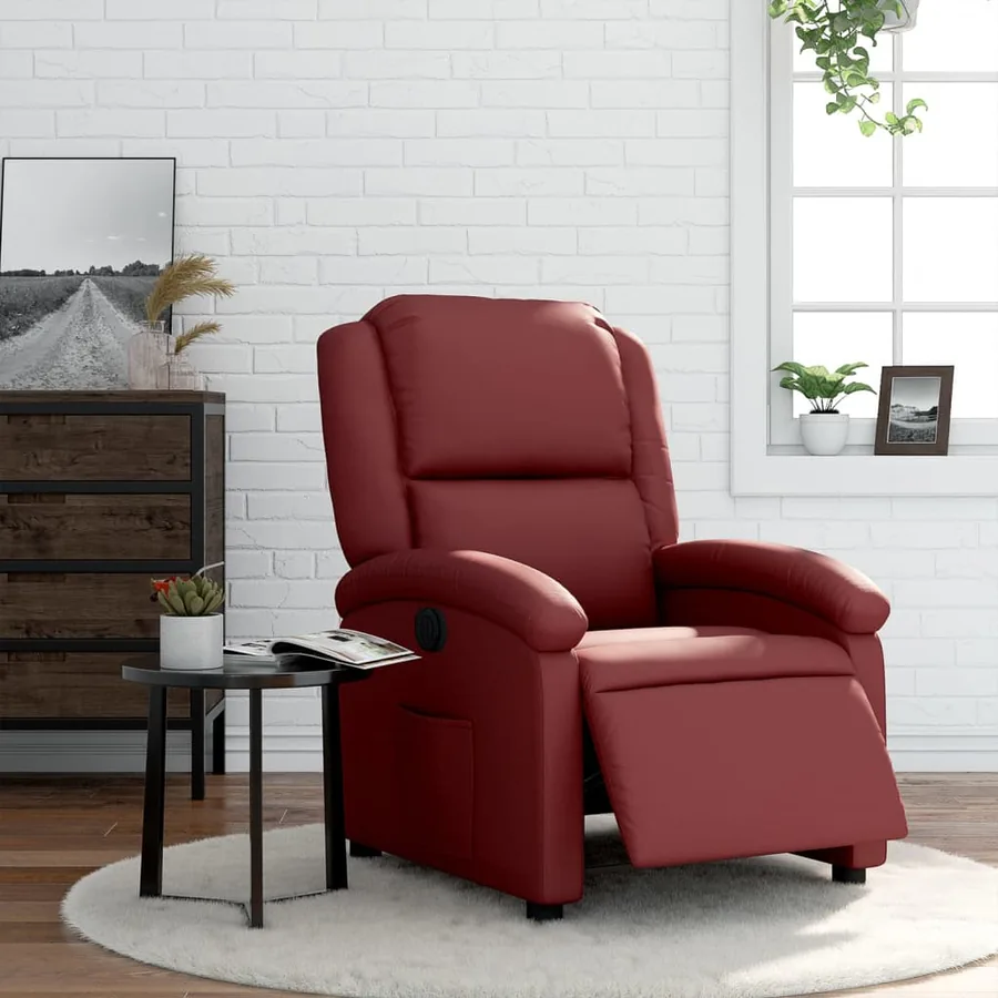Fauteuil inclinable électrique Rouge bordeaux Similicuir - 16