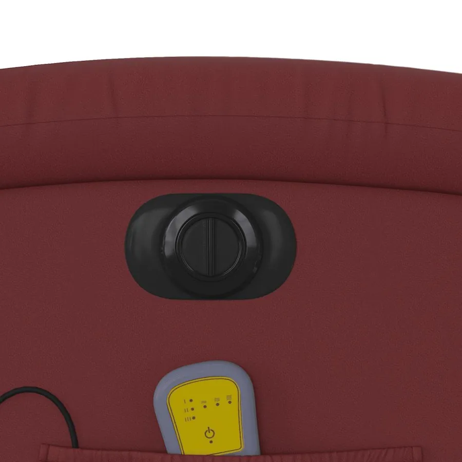 Fauteuil de massage inclinable électrique rouge bordeaux - 12