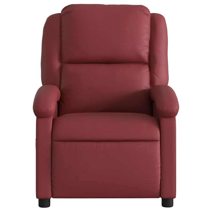 Fauteuil de massage inclinable électrique rouge bordeaux - 9