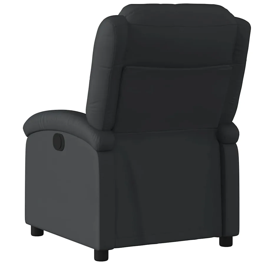Fauteuil inclinable électrique noir cuir véritable - 5