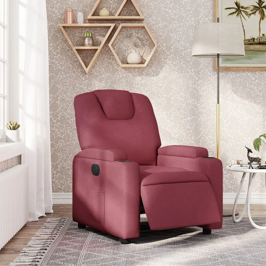 Fauteuil inclinable électrique Rouge bordeaux Tissu - 15