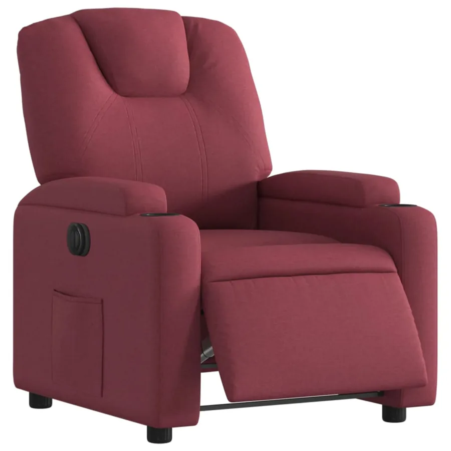 Fauteuil inclinable électrique Rouge bordeaux Tissu - 3
