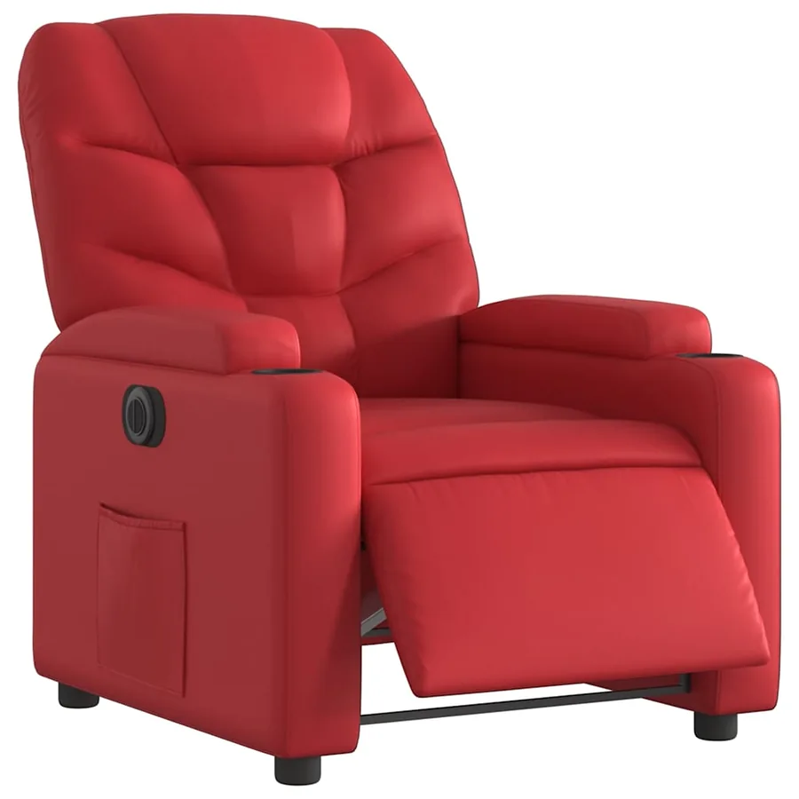 Fauteuil inclinable électrique Rouge Similicuir - 3