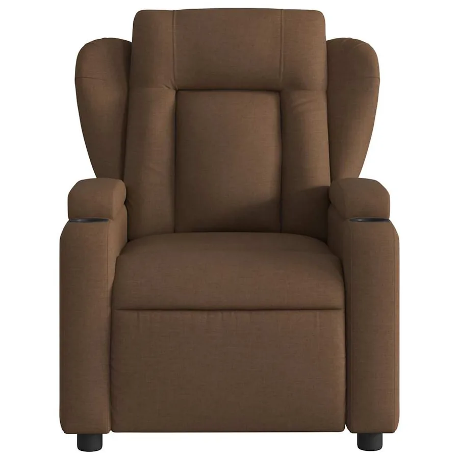 Fauteuil inclinable de massage électrique marron tissu - 9