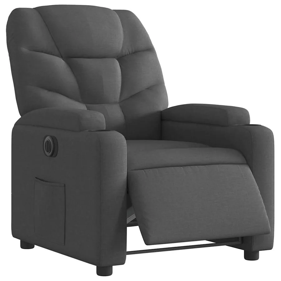 Fauteuil inclinable électrique Gris foncé Tissu - 3