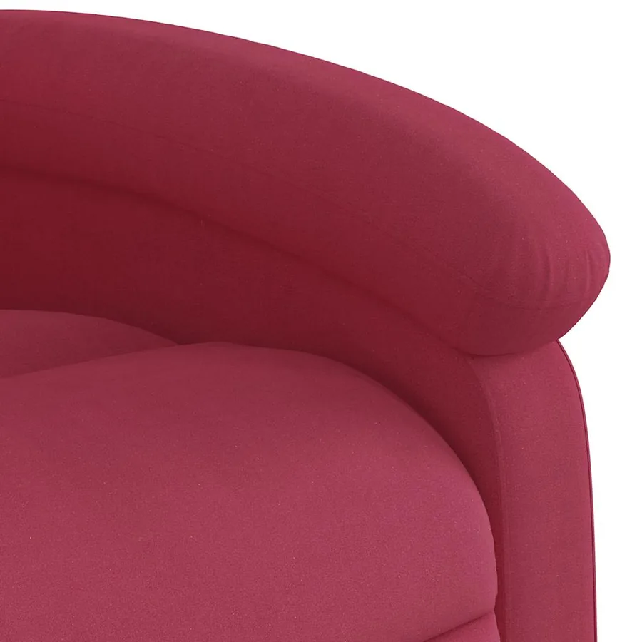 Fauteuil inclinable massage électrique rouge bordeaux velours - 11