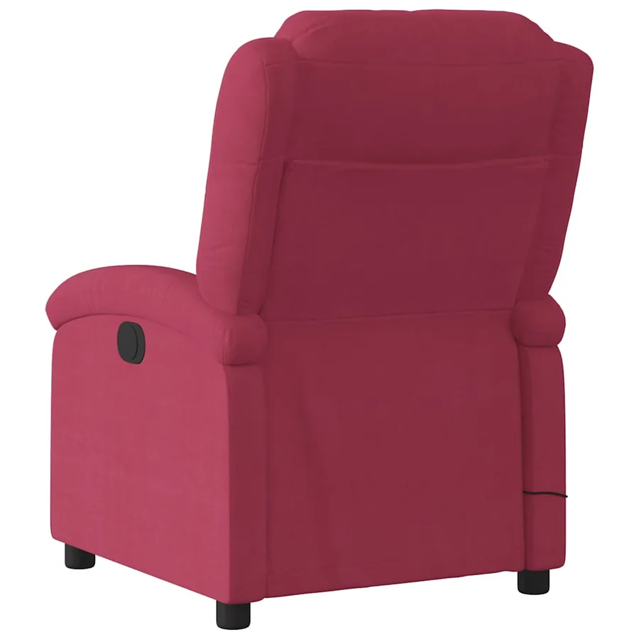 Fauteuil inclinable massage électrique rouge bordeaux velours - 5