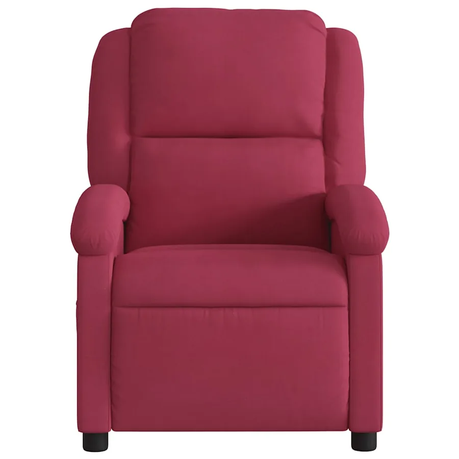 Fauteuil inclinable massage électrique rouge bordeaux velours - 9