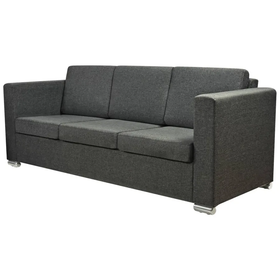 Canapé à 3 places Tissu Gris foncé - 2