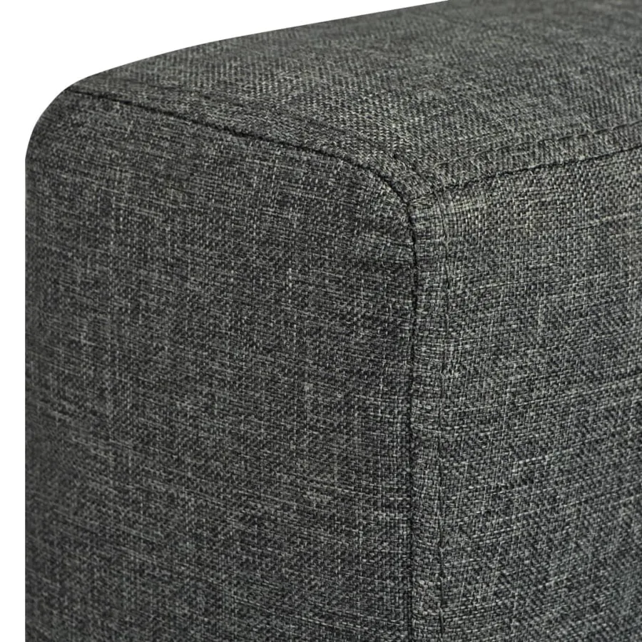 Canapé à 3 places Tissu Gris foncé - 6