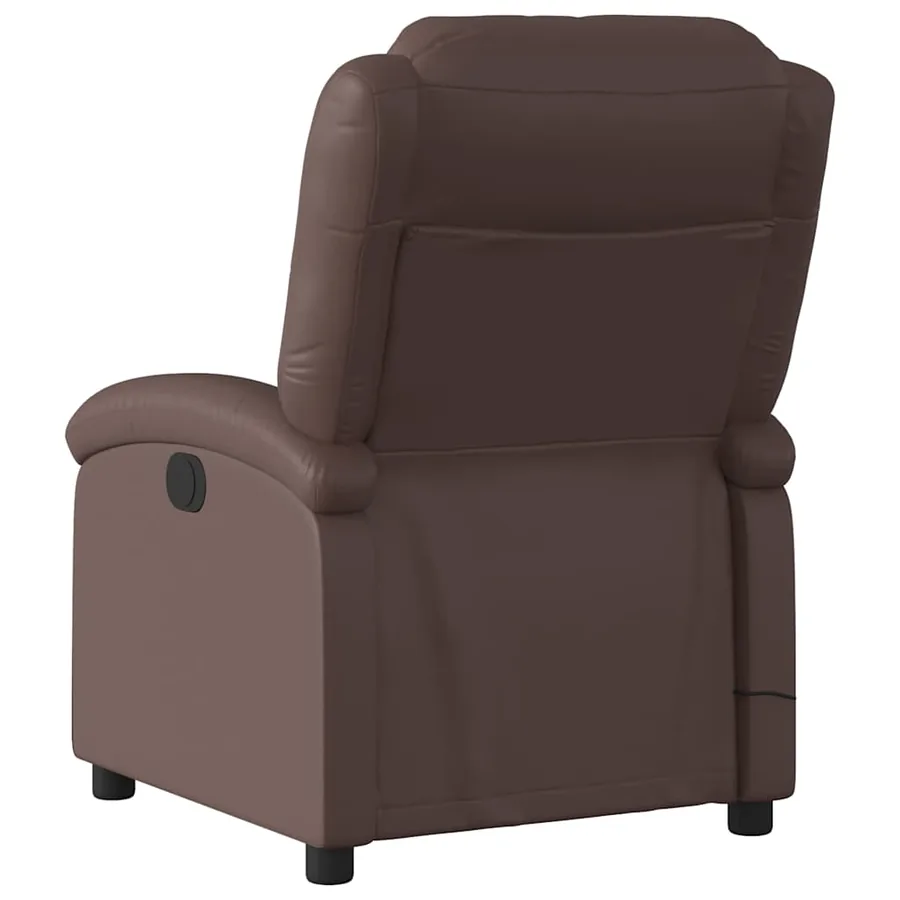 Fauteuil de massage inclinable électrique marron similicuir - 5
