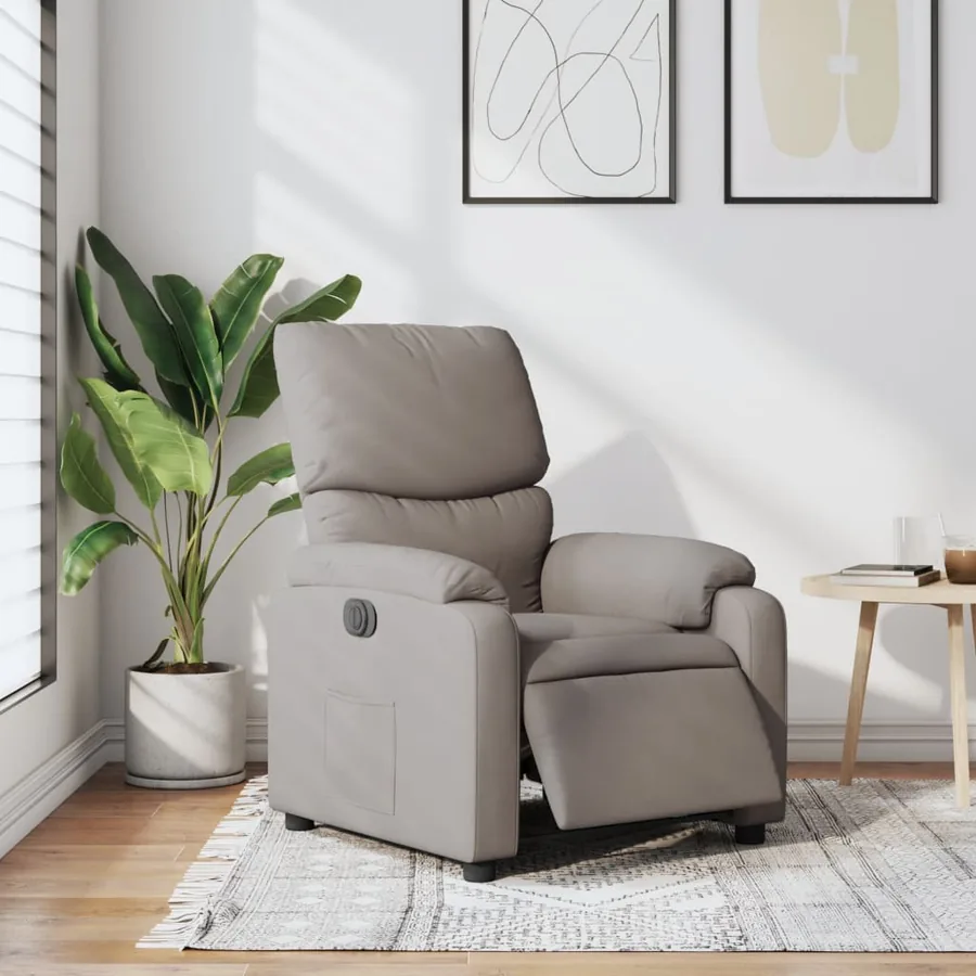Fauteuil inclinable électrique Taupe Tissu - 16