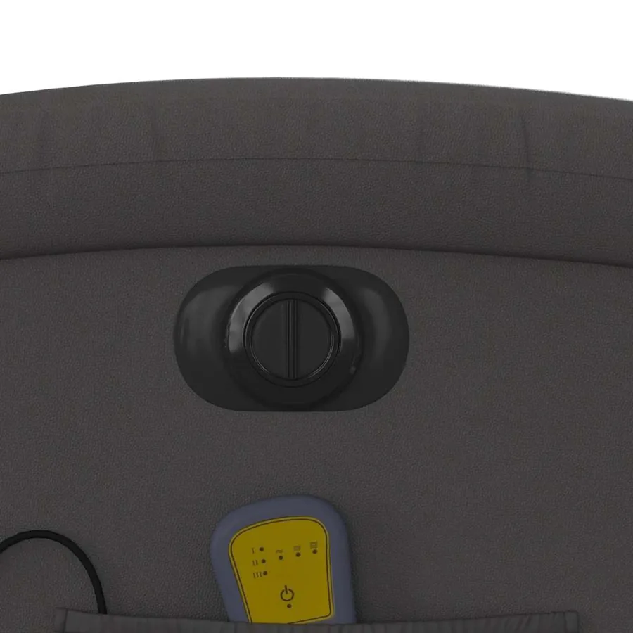 Fauteuil de massage inclinable électrique gris cuir véritable - 12