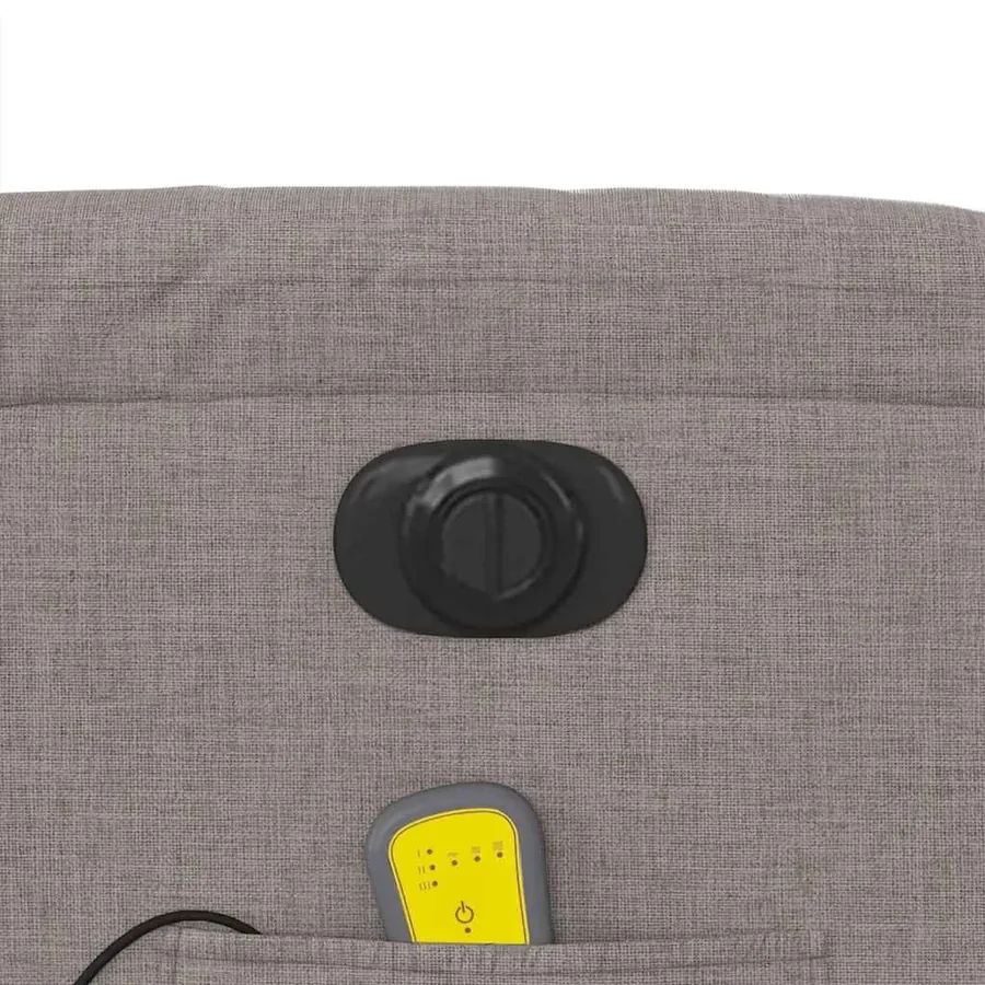 Fauteuil de massage inclinable électrique Taupe Tissu - 12