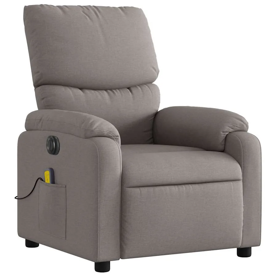 Fauteuil de massage inclinable électrique Taupe Tissu - 4