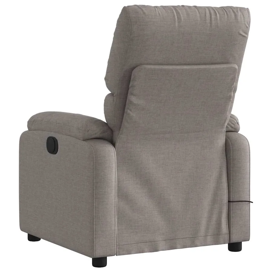Fauteuil de massage inclinable électrique Taupe Tissu - 5