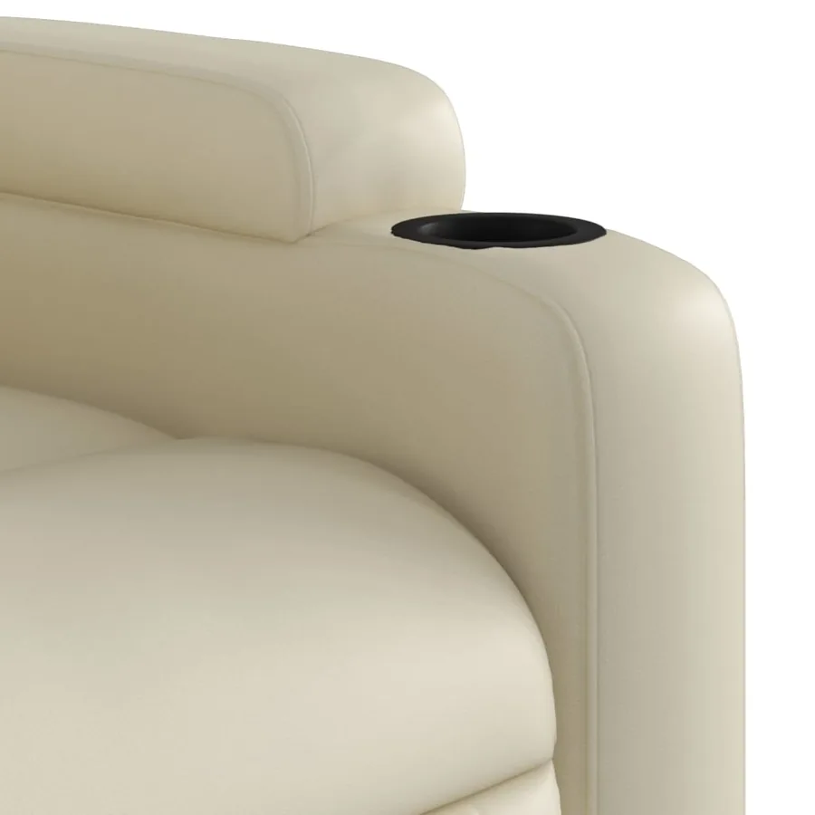 Fauteuil inclinable électrique Crème Similicuir - 11