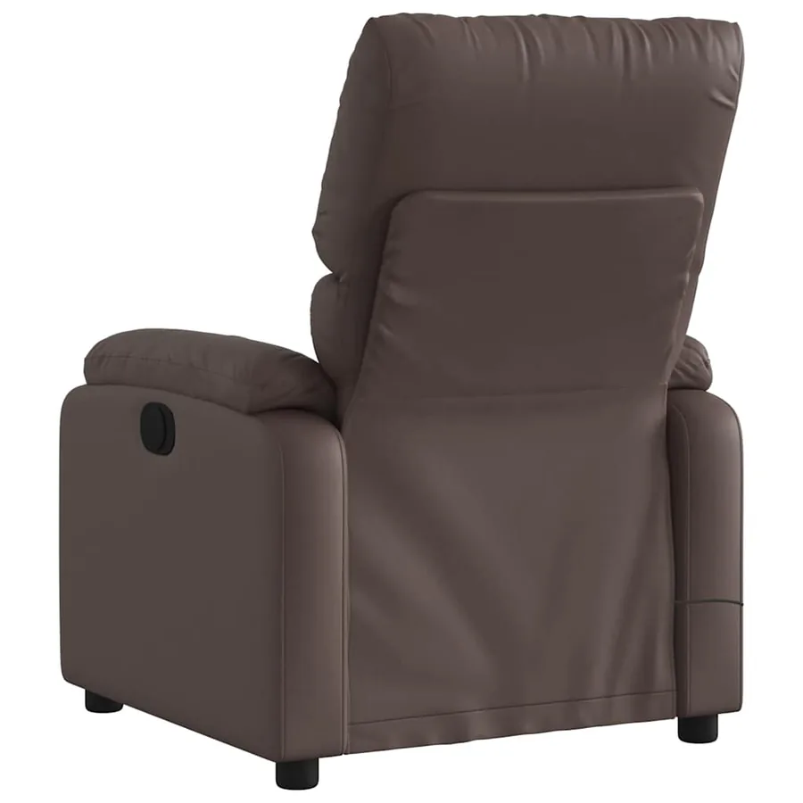 Fauteuil de massage inclinable électrique marron similicuir - 5